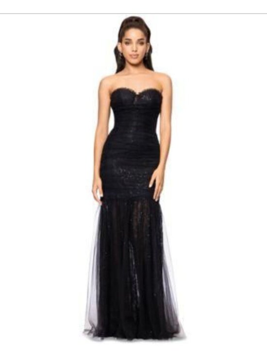 Betsy & Adam Dresses & Skirts - NWT Betsy & Adam Sequined Lace Corset Gown Black Size 12